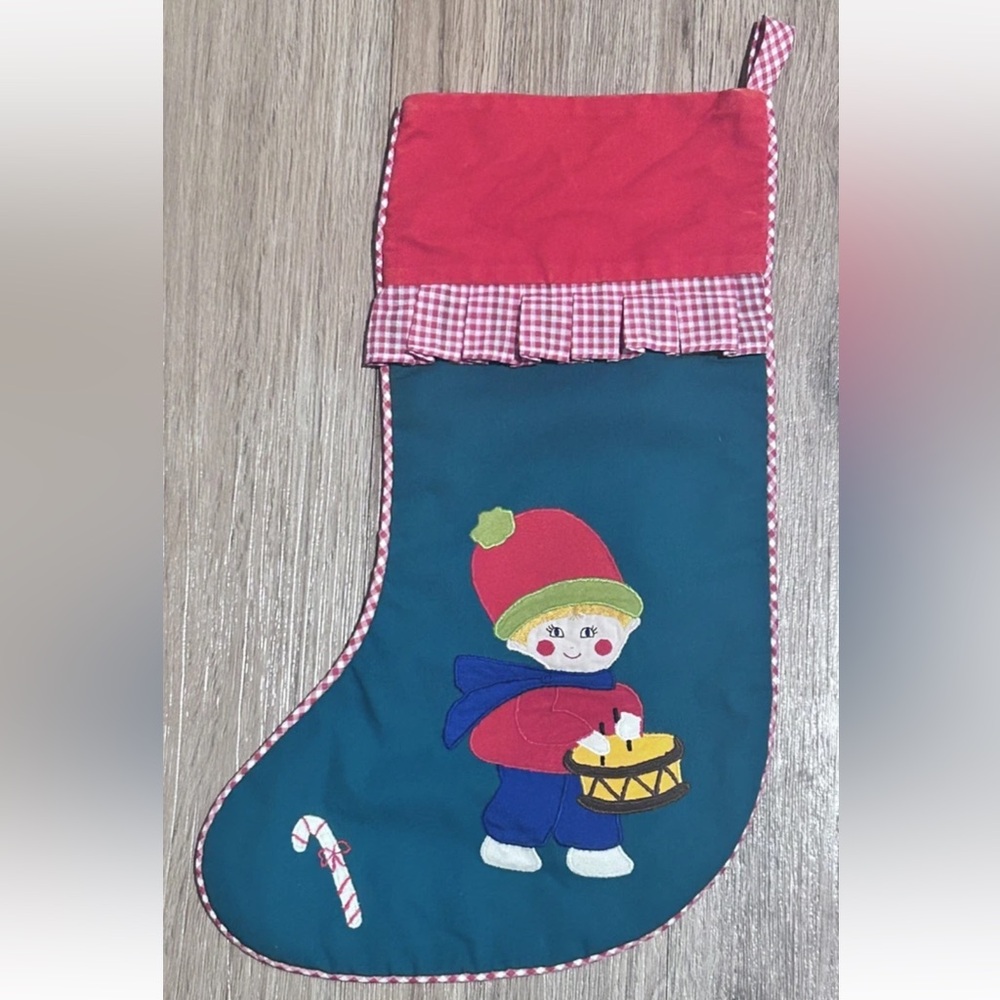 VTG Patchwork Designs Unlimited Inc. Christmas Stocking Little Drummer Boy